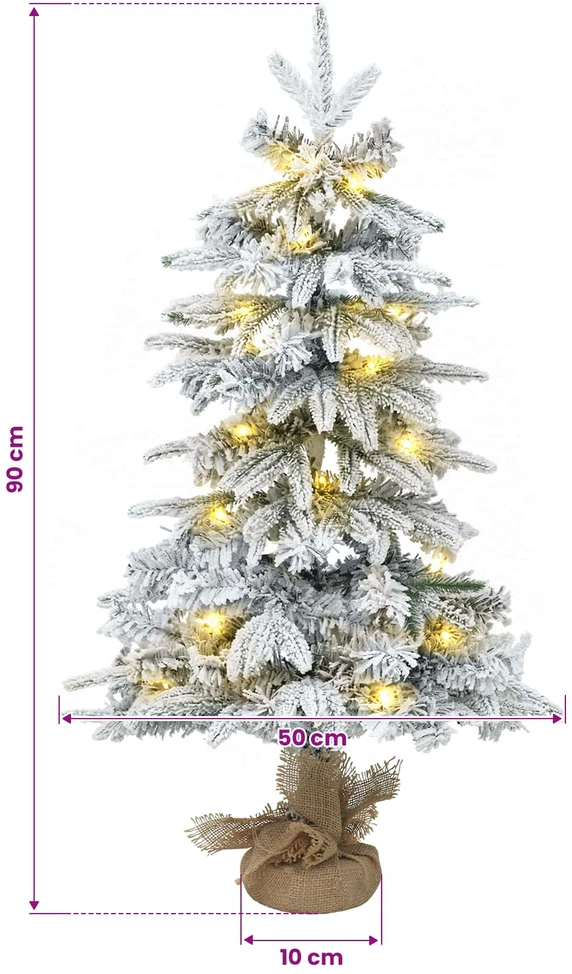 Mini Kalėdų medis 90 cm 50 LED Šilta balta PVC ir PE