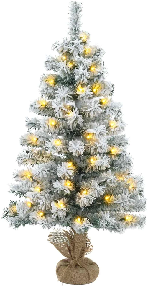 Mini Kalėdų eglutė, apsnigta 90 cm 50 LED Šilta balta PVC