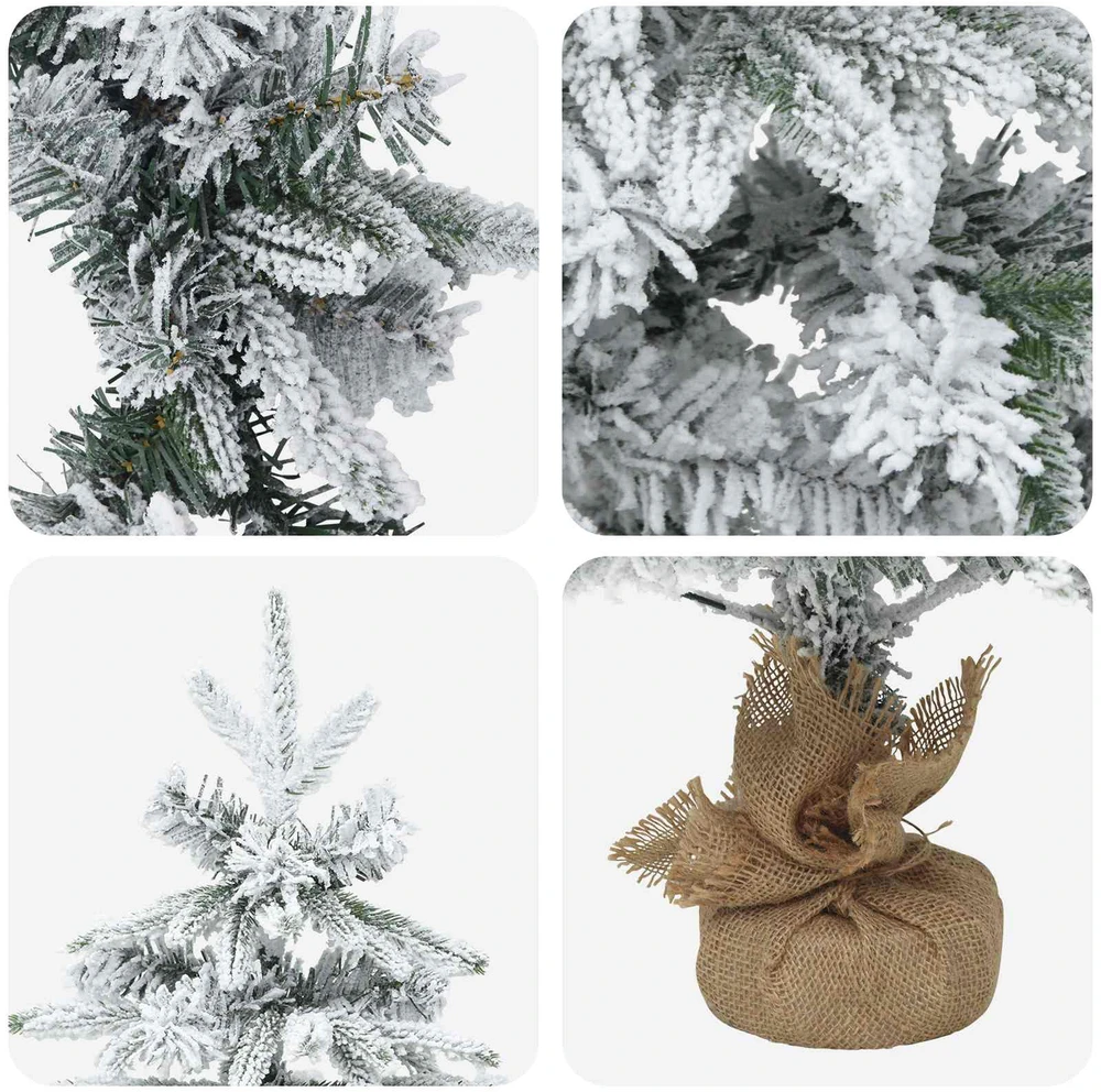 Mini Kalėdų medis 90 cm PVC ir PE Žalia ir balta