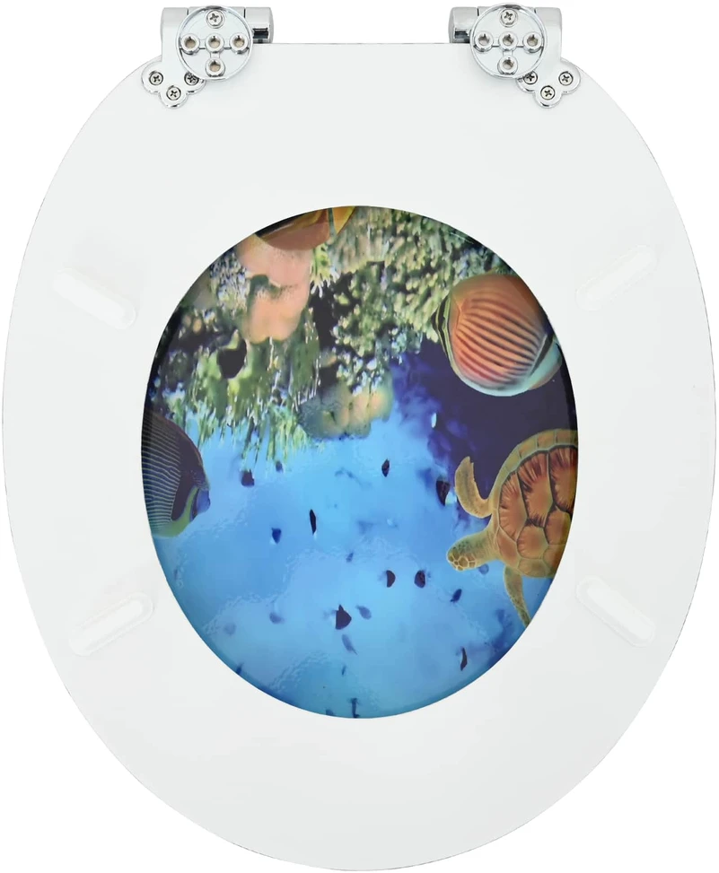 Minkštai užsidarantis tualeto dangtis 2 vnt. Gili jūros mėlyna