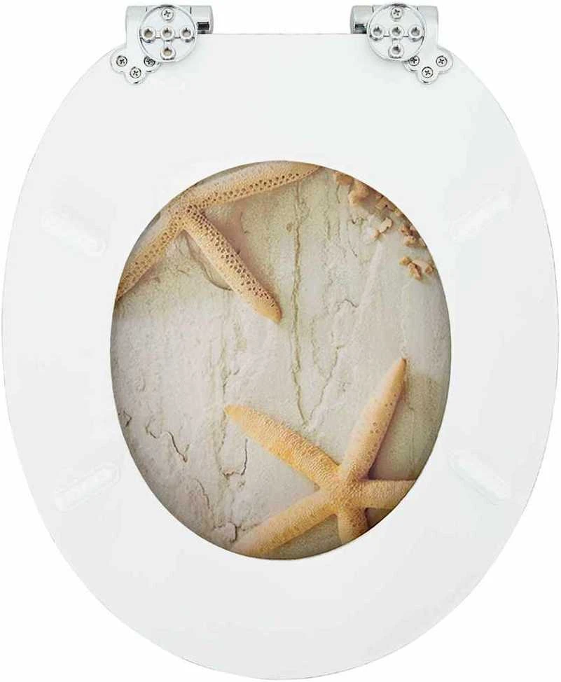 Minkštai užsidarantis tualeto dangtis Geltona ir balta