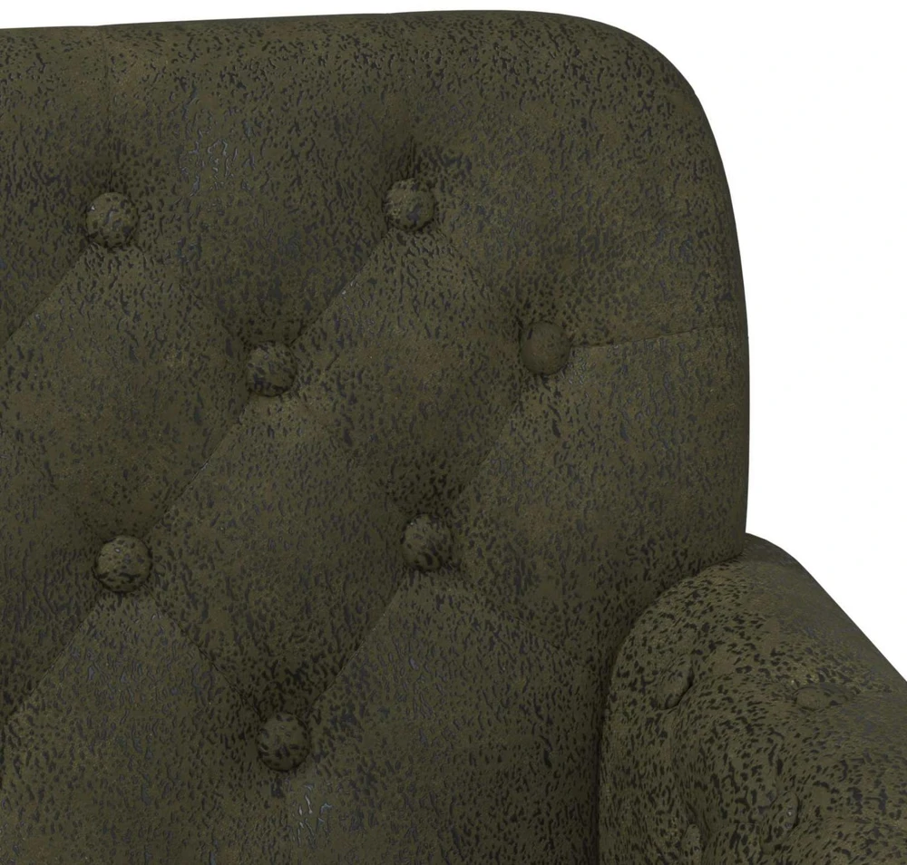 Sofa Minkštas kampas su mygtukų apmušalais Armijos Žalia