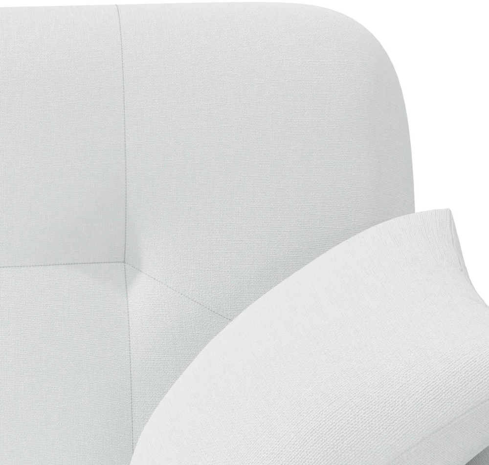 Sofa Minkštas kampas su mygtukų apmušalais Balta 120 x 65 x 79 cm