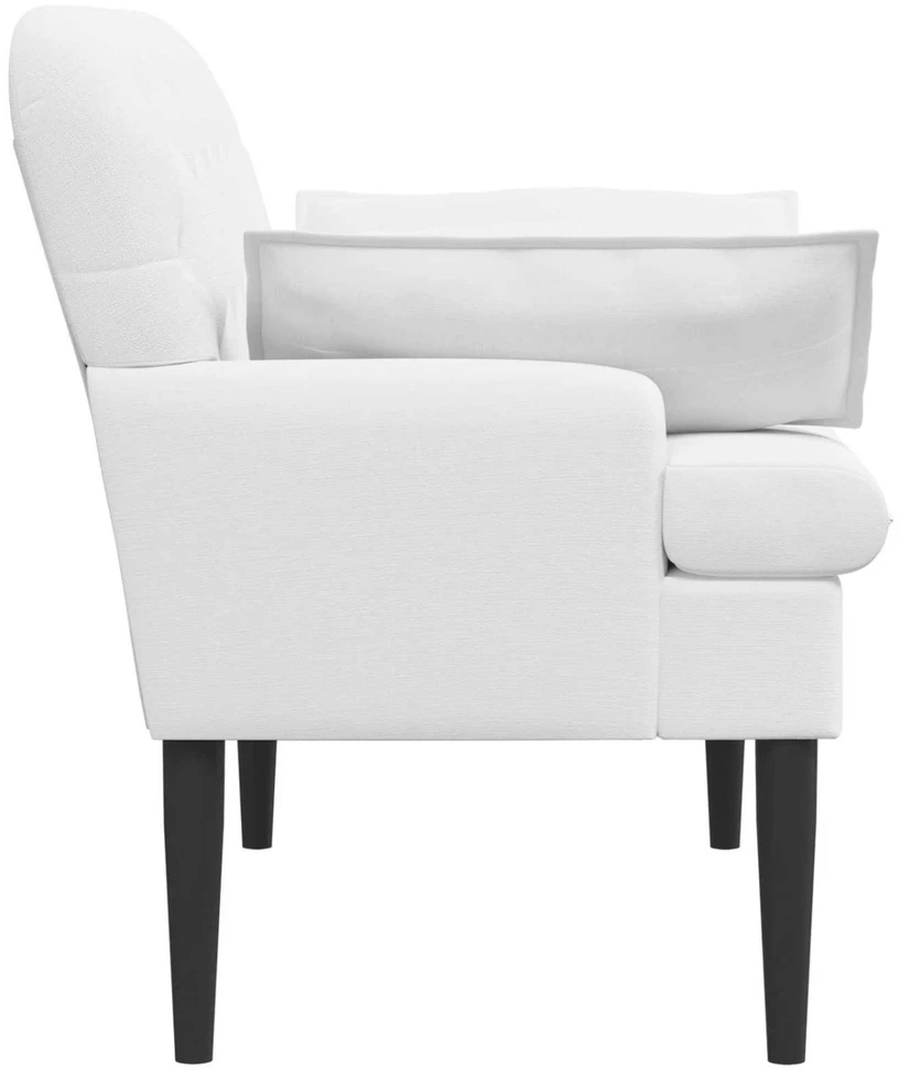 Sofa Minkštas kampas su mygtukų apmušalais Balta 111 x 68 x 80 cm