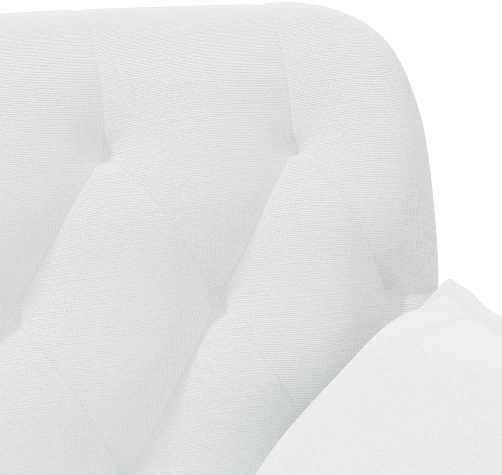 Sofa Minkštas kampas su mygtukų apmušalais Balta 111 x 68 x 80 cm