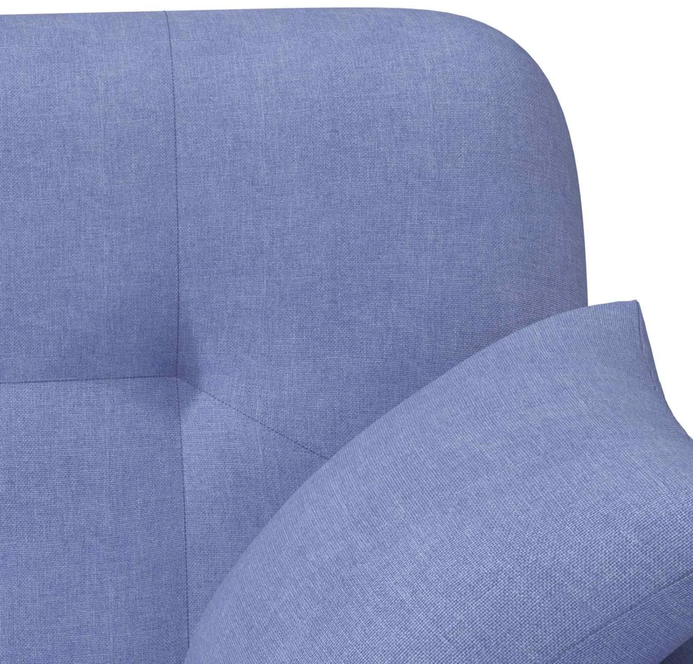 Sofa Minkštas kampas su mygtukų apmušalais Džinsinės mėlynos Audinys