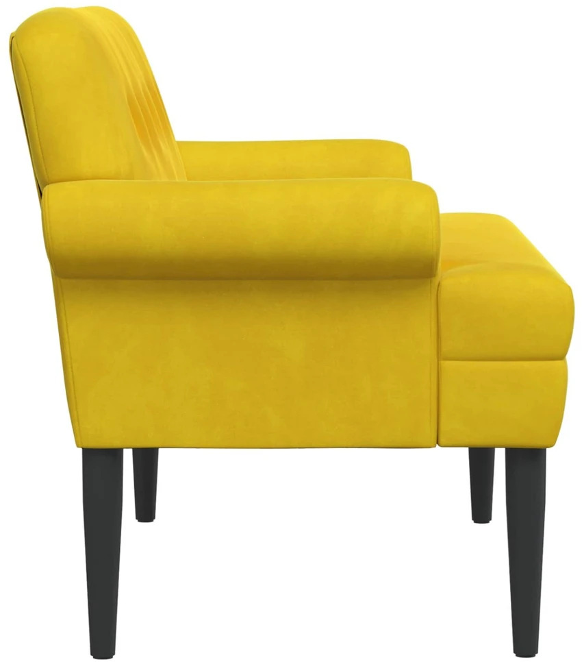 Sofa Minkštas kampas su mygtukų apmušalais Geltona 120 x 66 x 78 cm