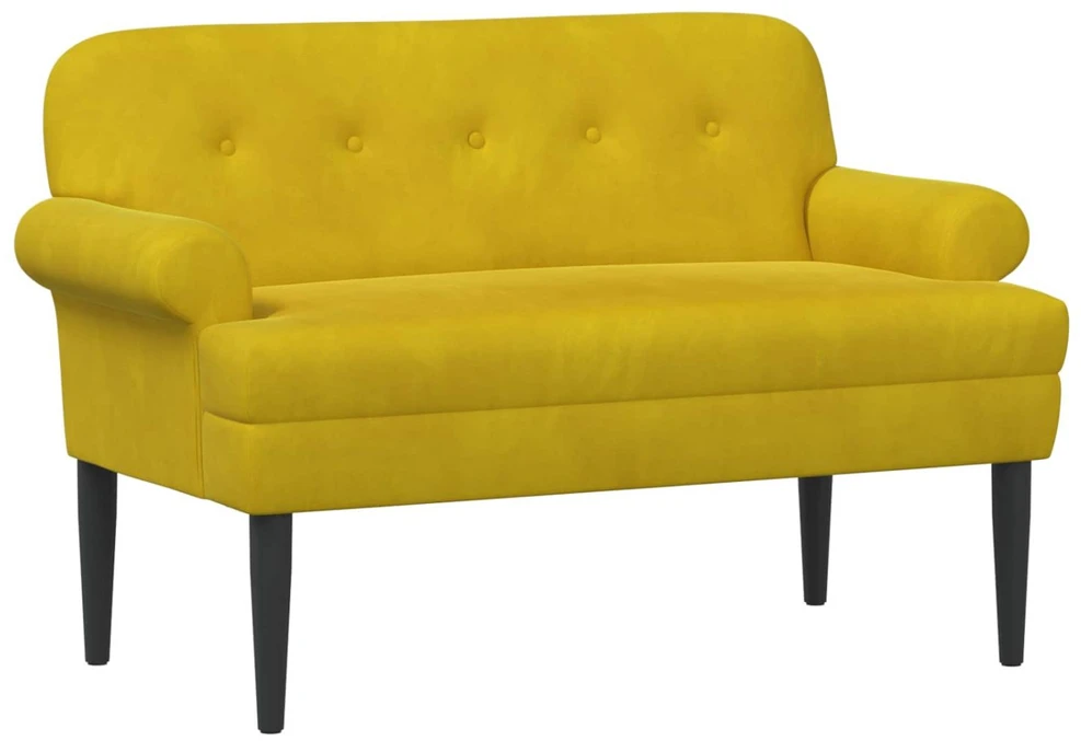 Sofa Minkštas kampas su mygtukų apmušalais Geltona 120 x 66 x 78 cm