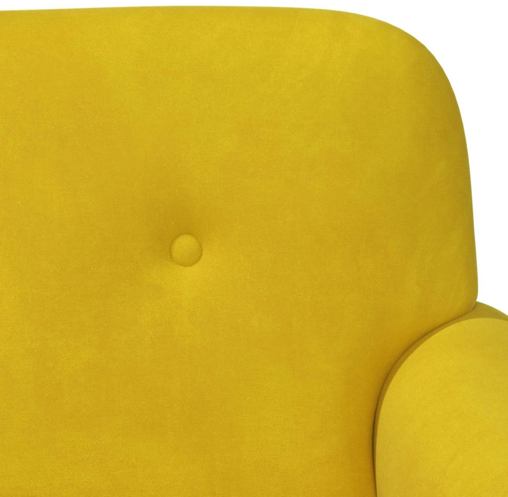 Sofa Minkštas kampas su mygtukų apmušalais Geltona 120 x 66 x 78 cm
