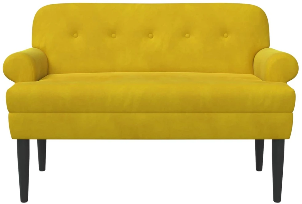 Sofa Minkštas kampas su mygtukų apmušalais Geltona 120 x 66 x 78 cm