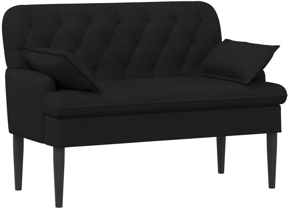 Sofa Minkštas kampas su mygtukų apmušalais Juoda 111 x 68 x 80 cm