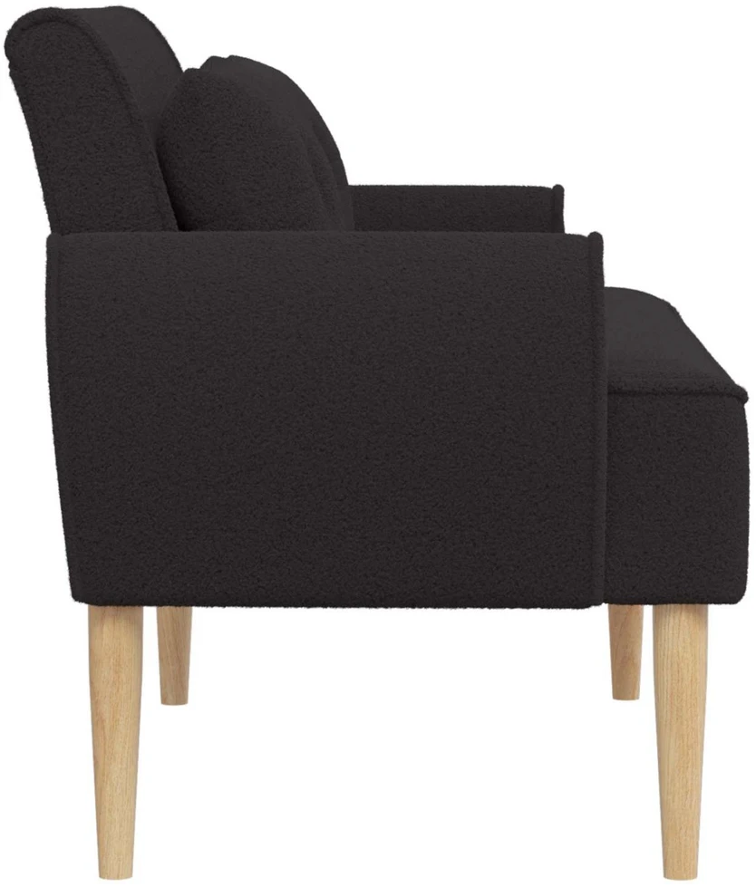 Sofa Minkštas kampas su mygtukų apmušalais Juoda 117 x 67 x 77 cm