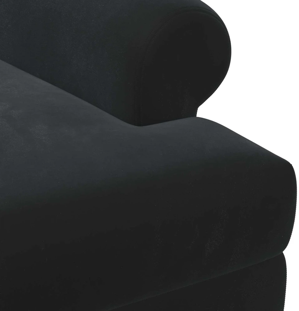 Sofa Minkštas kampas su mygtukų apmušalais Juoda 120 x 66 x 78 cm