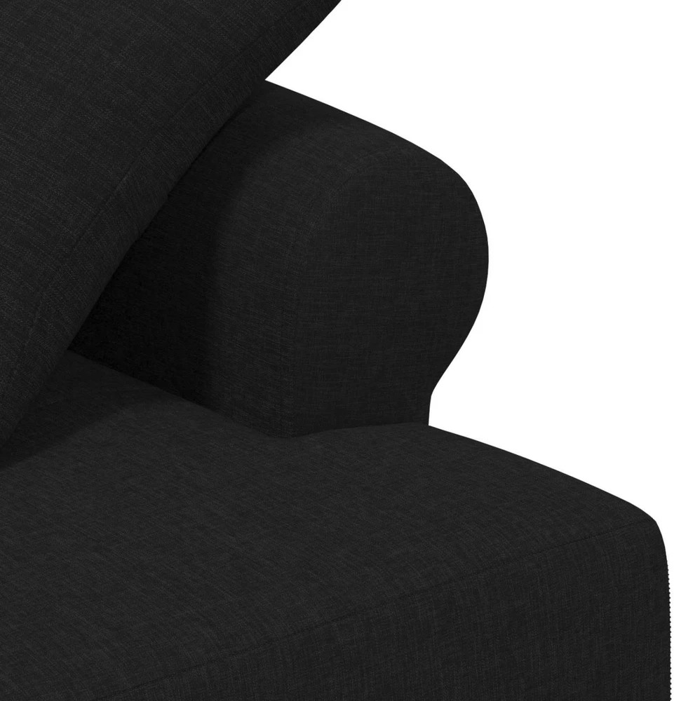 Sofa Minkštas kampas su mygtukų apmušalais Juoda 120 x 65 x 79 cm