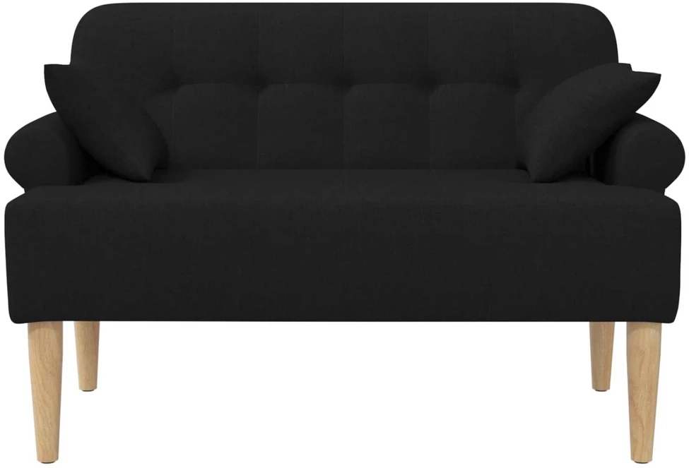 Sofa Minkštas kampas su mygtukų apmušalais Juoda 120 x 65 x 79 cm