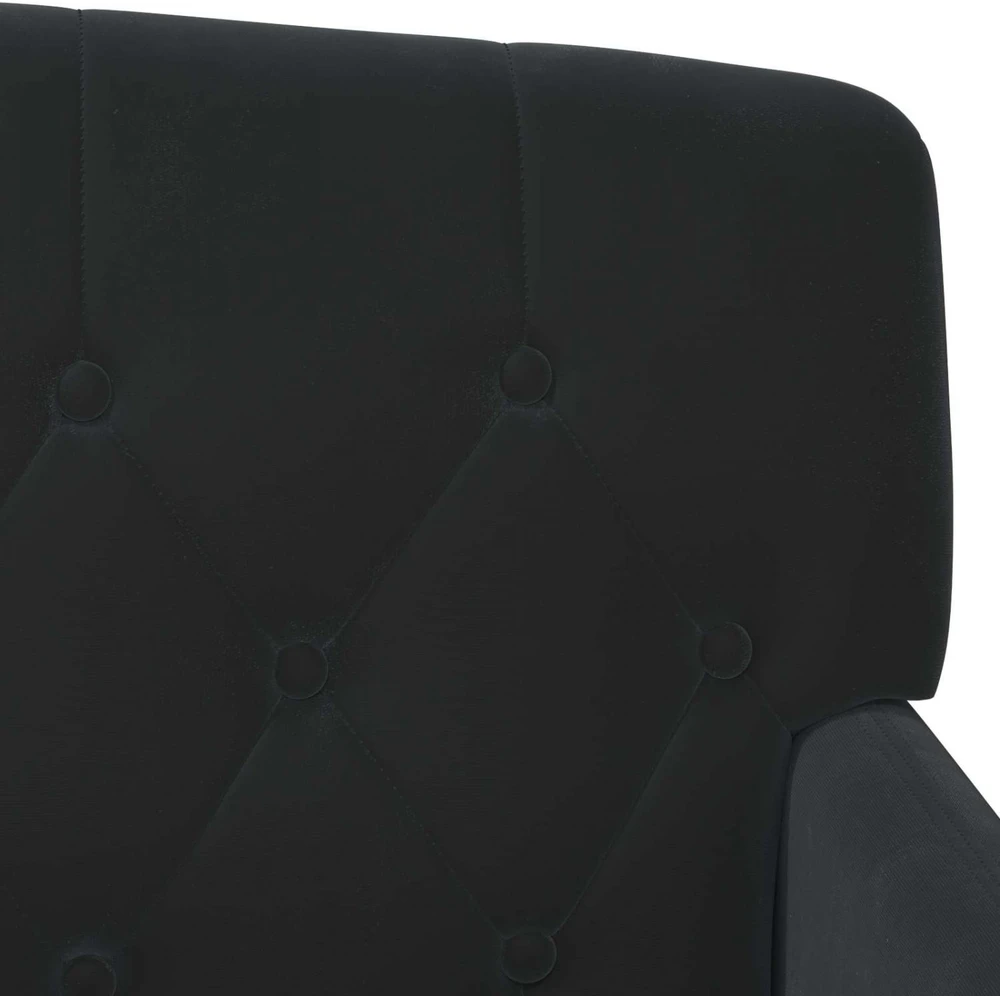 Sofa Minkštas kampas su mygtukų apmušalais Juoda 111 x 65 x 79 cm