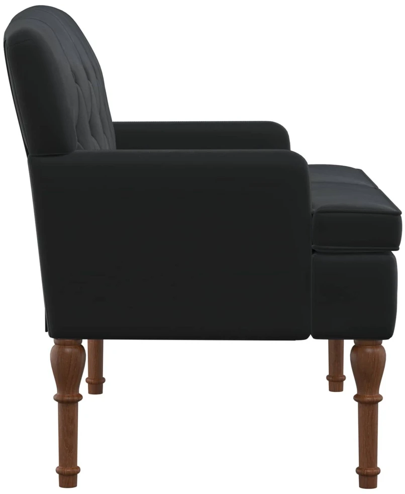 Sofa Minkštas kampas su mygtukų apmušalais Juoda 111 x 65 x 79 cm