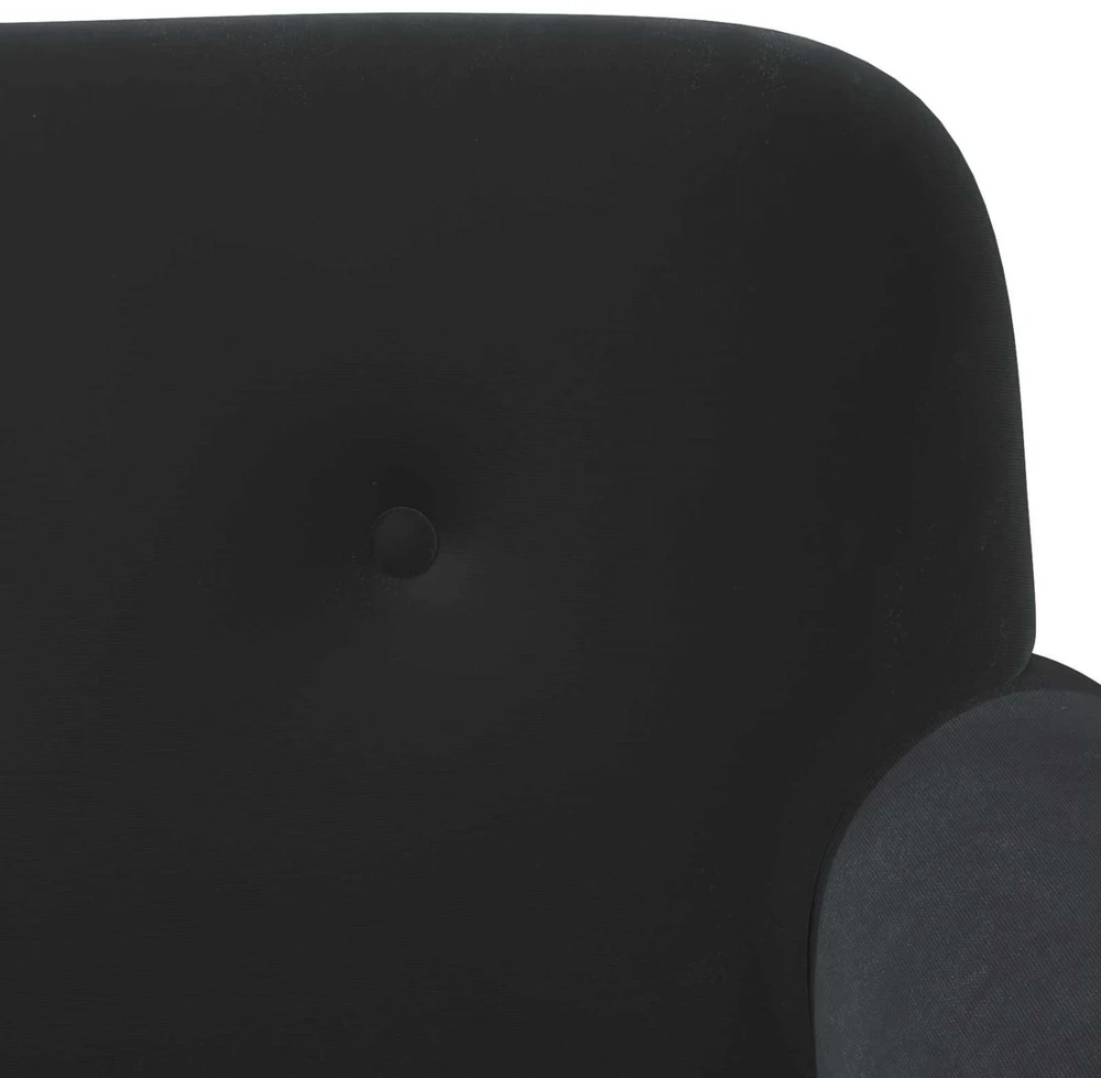 Sofa Minkštas kampas su mygtukų apmušalais Juoda 120 x 66 x 78 cm