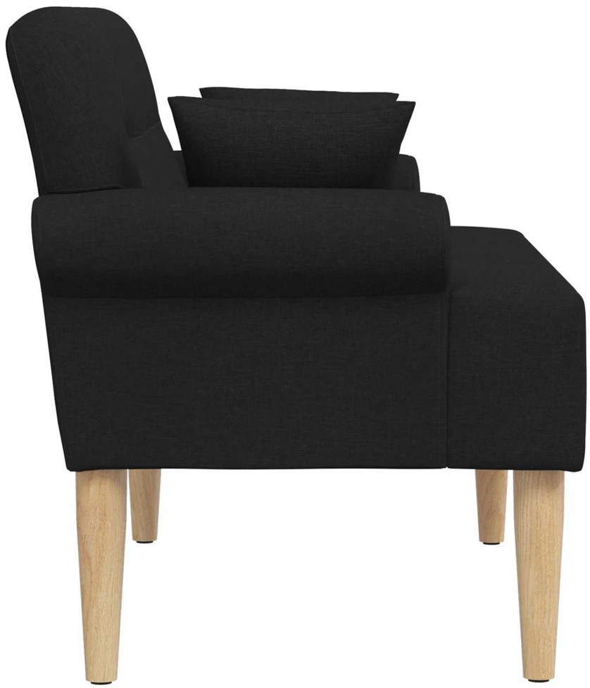 Sofa Minkštas kampas su mygtukų apmušalais Juoda 120 x 65 x 79 cm