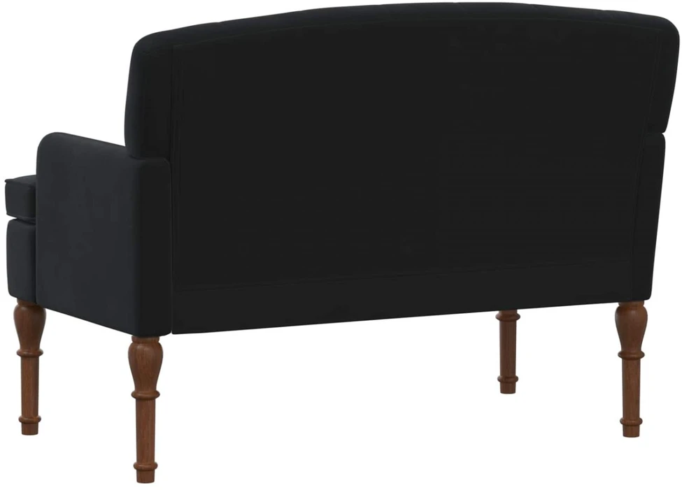 Sofa Minkštas kampas su mygtukų apmušalais Juoda 111 x 65 x 79 cm