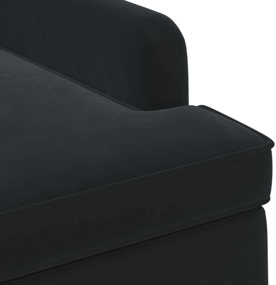 Sofa Minkštas kampas su mygtukų apmušalais Juoda 111 x 65 x 79 cm