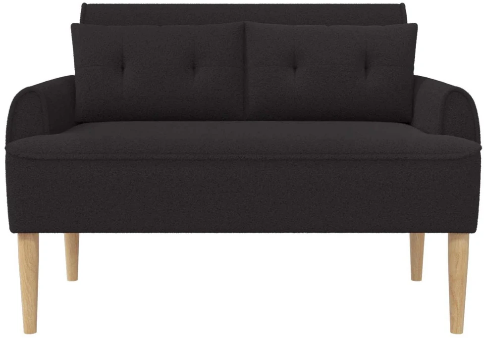 Sofa Minkštas kampas su mygtukų apmušalais Juoda 117 x 67 x 77 cm