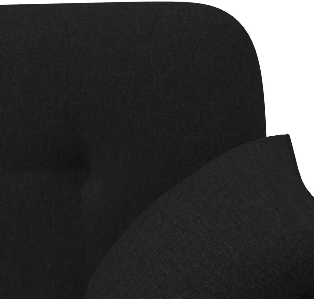 Sofa Minkštas kampas su mygtukų apmušalais Juoda 120 x 65 x 79 cm