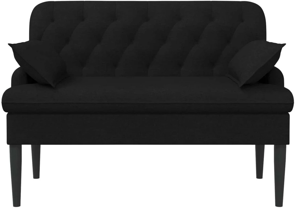 Sofa Minkštas kampas su mygtukų apmušalais Juoda 111 x 68 x 80 cm