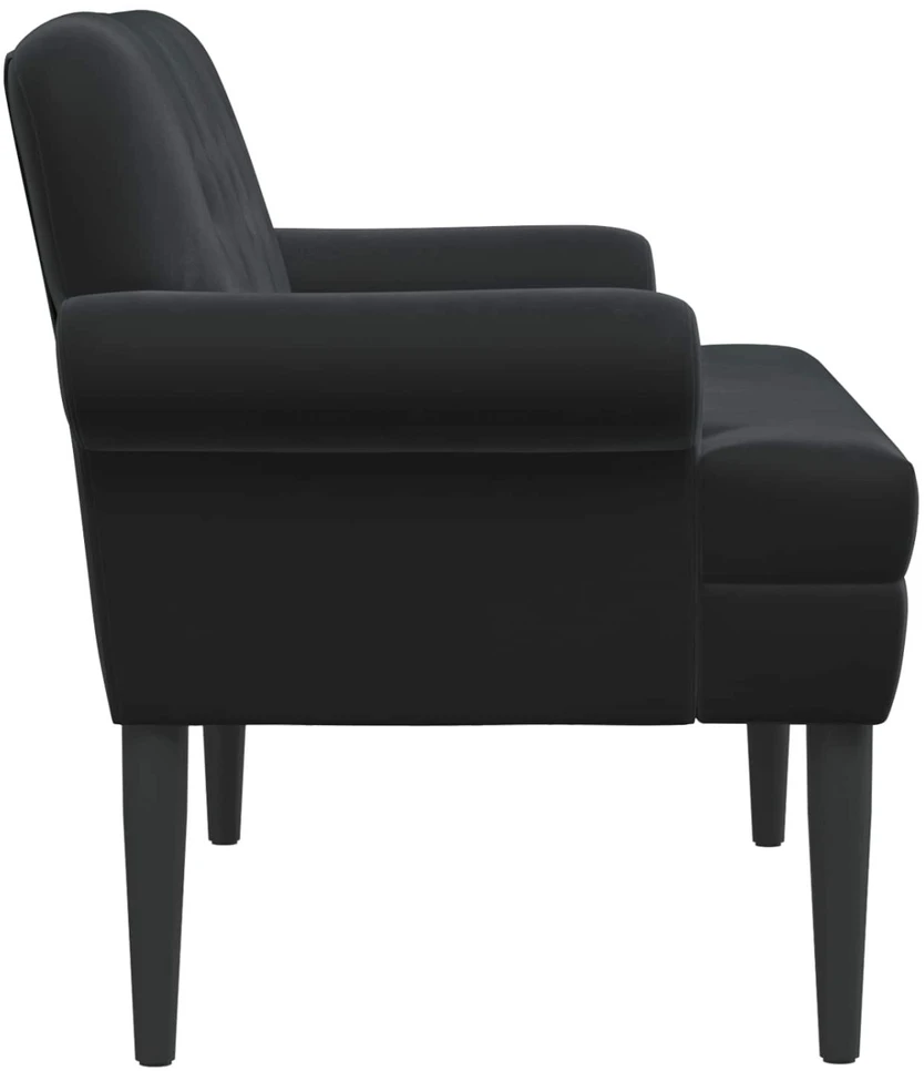 Sofa Minkštas kampas su mygtukų apmušalais Juoda 120 x 66 x 78 cm