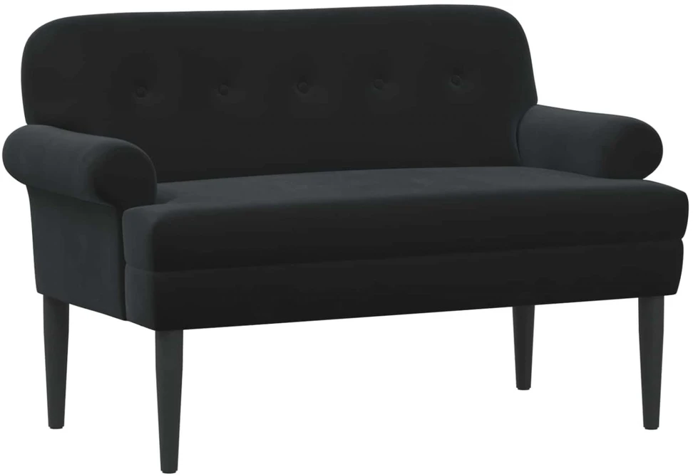 Sofa Minkštas kampas su mygtukų apmušalais Juoda 120 x 66 x 78 cm