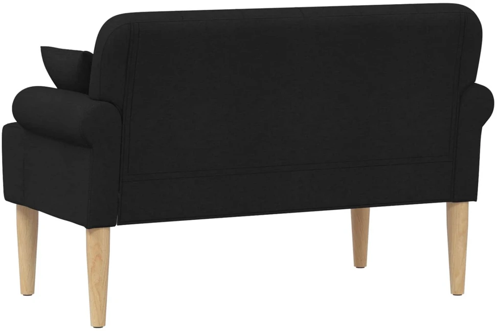Sofa Minkštas kampas su mygtukų apmušalais Juoda 120 x 65 x 79 cm