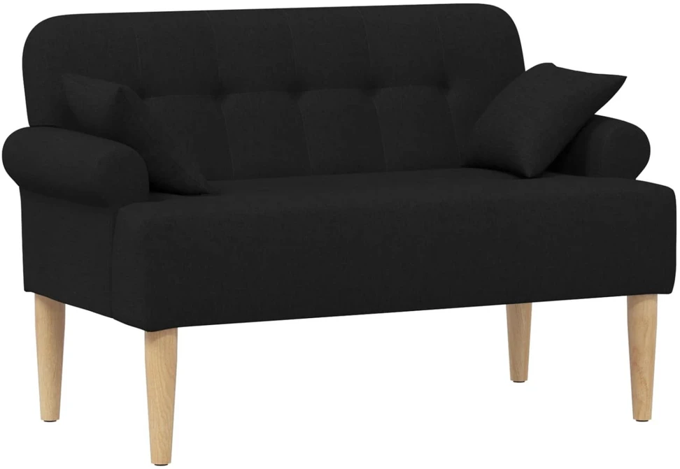 Sofa Minkštas kampas su mygtukų apmušalais Juoda 120 x 65 x 79 cm