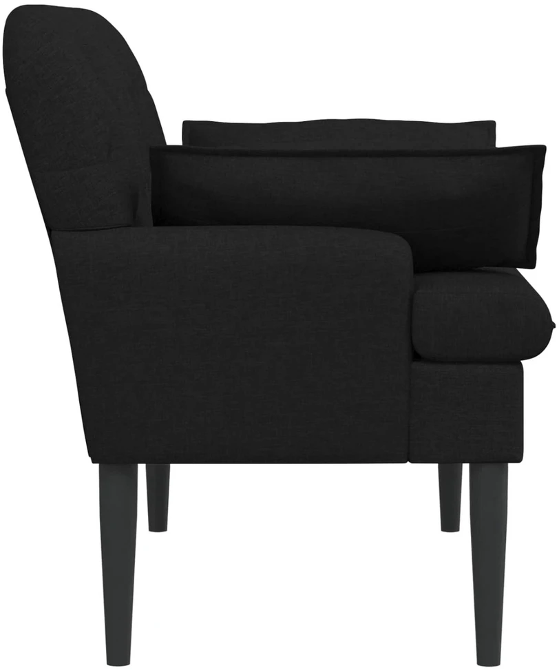 Sofa Minkštas kampas su mygtukų apmušalais Juoda 111 x 68 x 80 cm