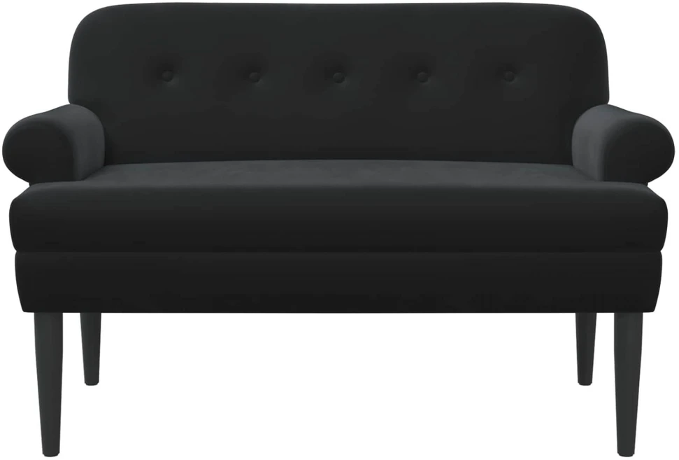 Sofa Minkštas kampas su mygtukų apmušalais Juoda 120 x 66 x 78 cm