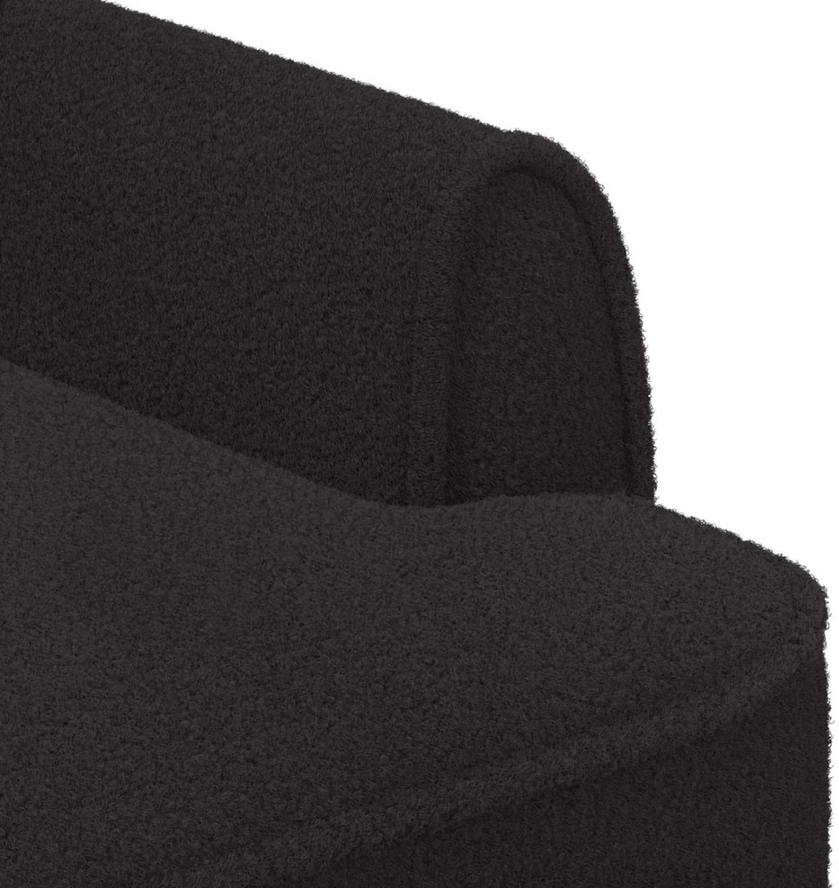 Sofa Minkštas kampas su mygtukų apmušalais Juoda 117 x 67 x 77 cm