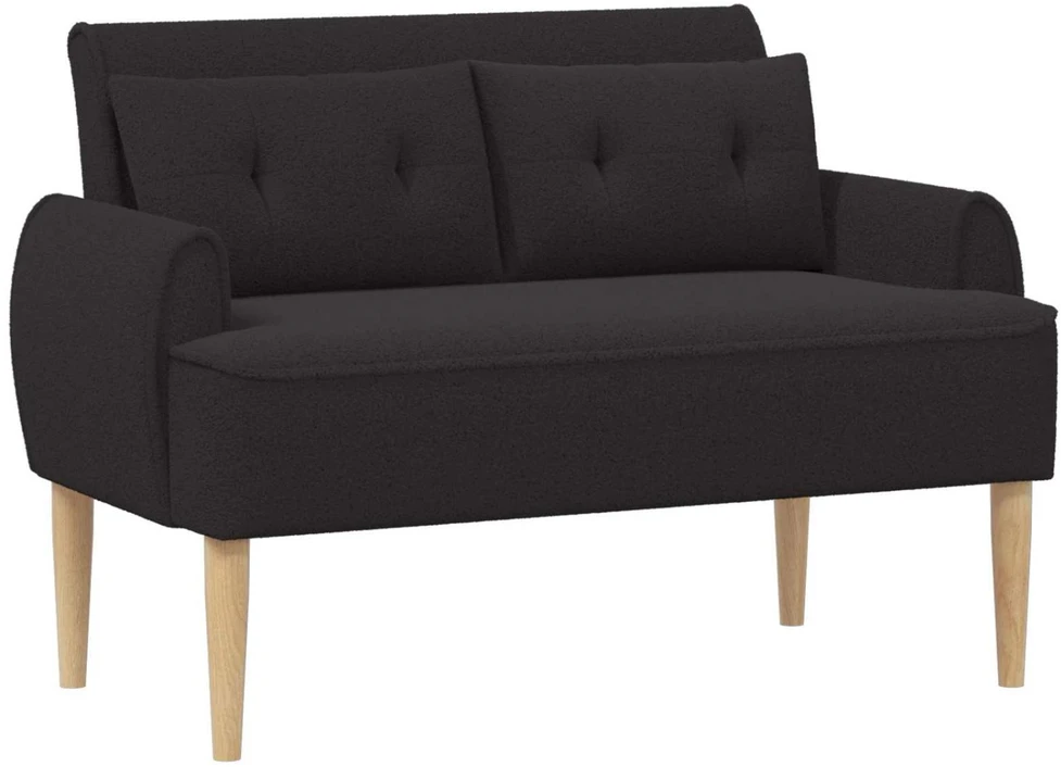 Sofa Minkštas kampas su mygtukų apmušalais Juoda 117 x 67 x 77 cm