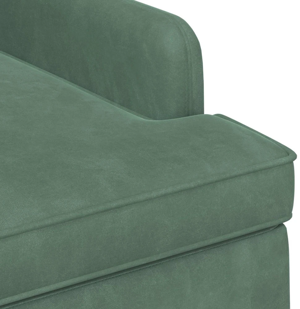 Sofa Minkštas kampas su mygtukų apmušalais Jūrinė žalia Aksomas