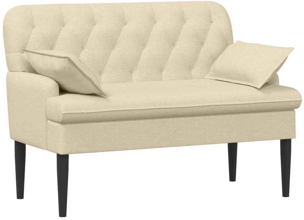 Sofa Minkštas kampas su mygtukų apmušalais Kreminė 111 x 68 x 80 cm