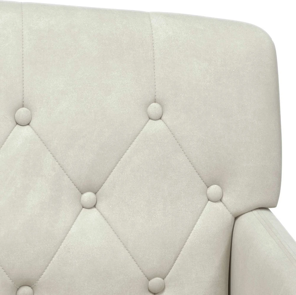 Sofa Minkštas kampas su mygtukų apmušalais Kreminė 111 x 65 x 79 cm