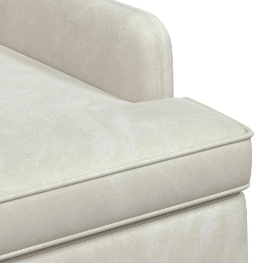 Sofa Minkštas kampas su mygtukų apmušalais Kreminė 111 x 65 x 79 cm