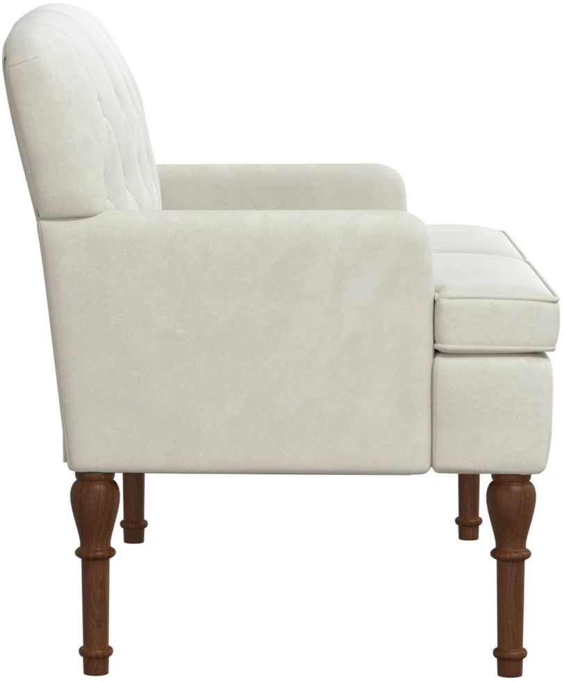 Sofa Minkštas kampas su mygtukų apmušalais Kreminė 111 x 65 x 79 cm