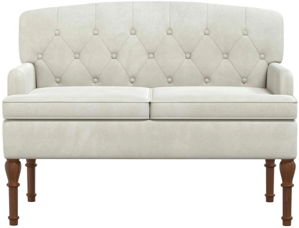 Sofa Minkštas kampas su mygtukų apmušalais Kreminė 111 x 65 x 79 cm