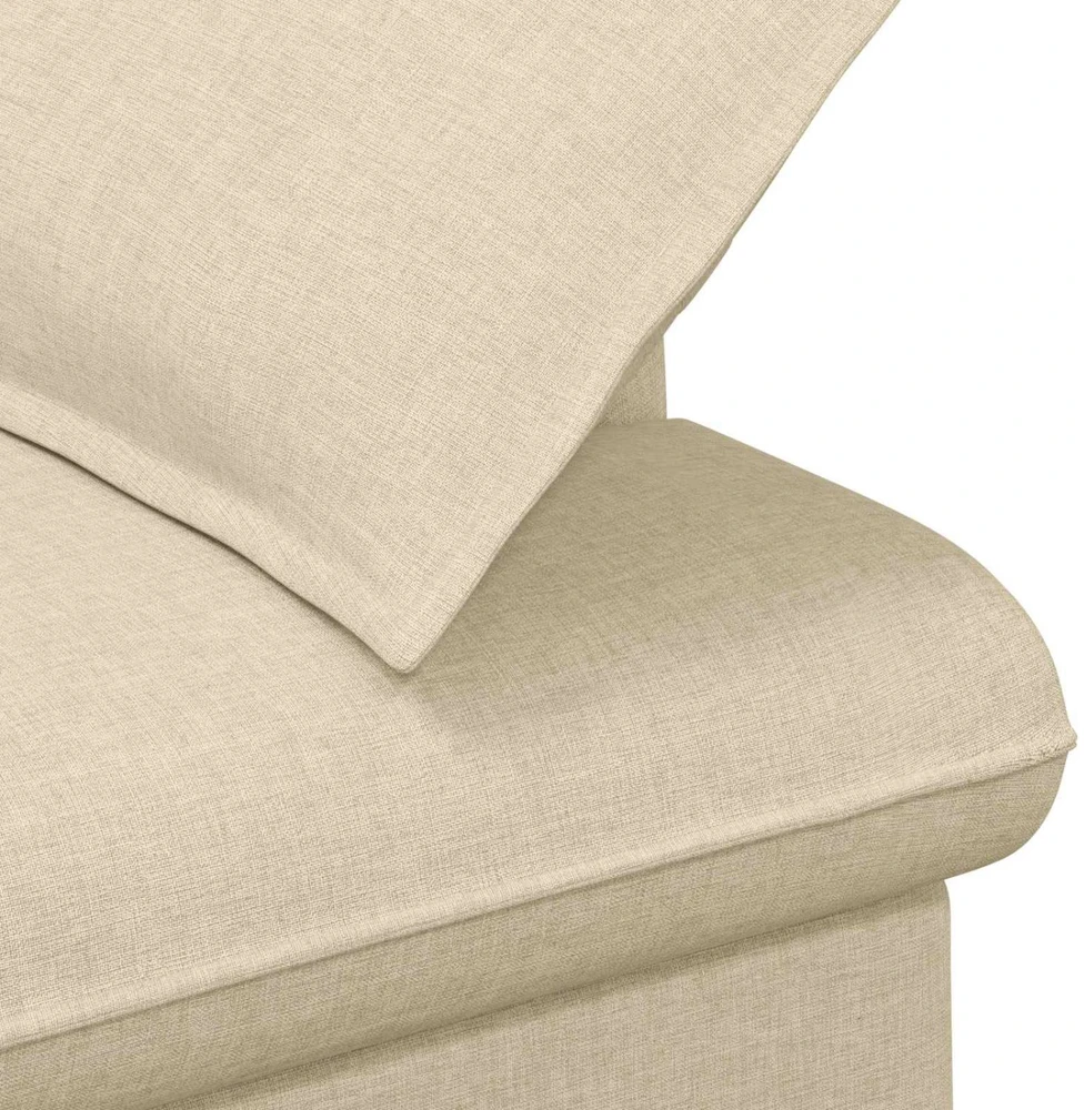 Sofa Minkštas kampas su mygtukų apmušalais Kreminė 111 x 68 x 80 cm