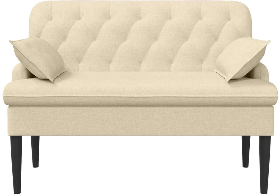Sofa Minkštas kampas su mygtukų apmušalais Kreminė 111 x 68 x 80 cm