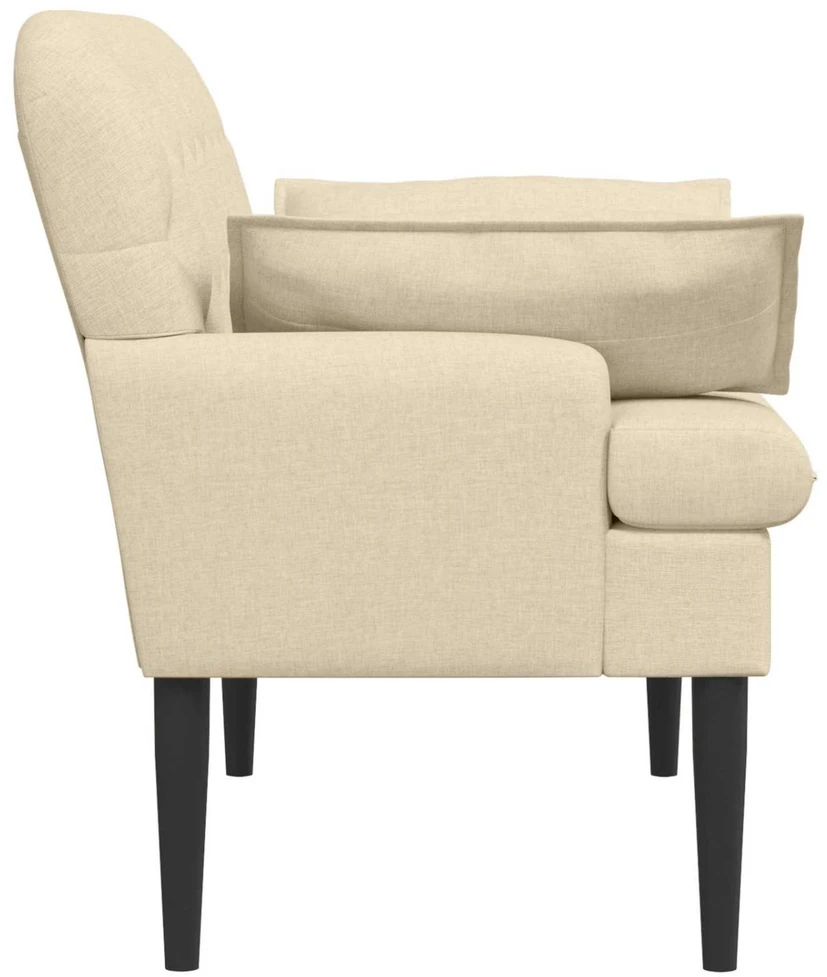 Sofa Minkštas kampas su mygtukų apmušalais Kreminė 111 x 68 x 80 cm