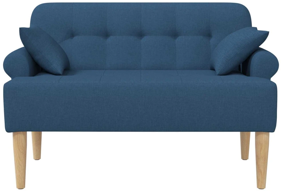 Sofa Minkštas kampas su mygtukų apmušalais Mėlyna 120 x 65 x 79 cm
