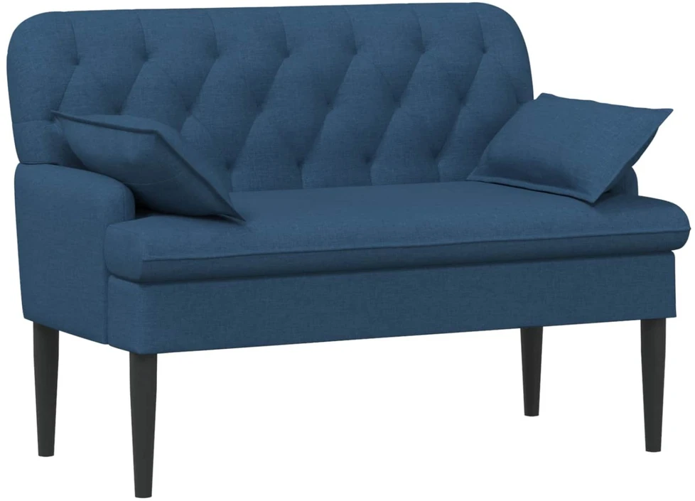 Sofa Minkštas kampas su mygtukų apmušalais Mėlyna 111 x 68 x 80 cm