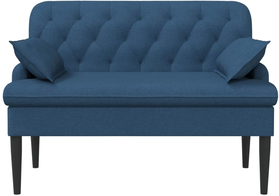 Sofa Minkštas kampas su mygtukų apmušalais Mėlyna 111 x 68 x 80 cm
