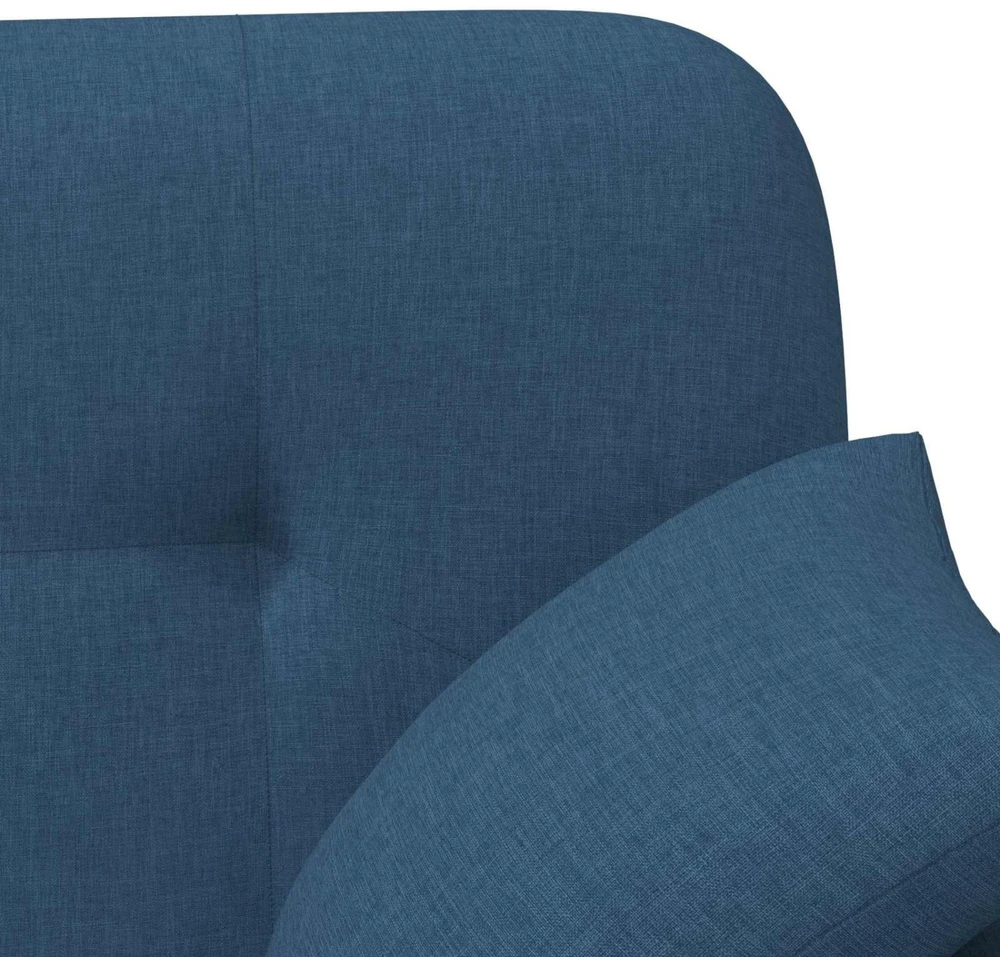 Sofa Minkštas kampas su mygtukų apmušalais Mėlyna 120 x 65 x 79 cm
