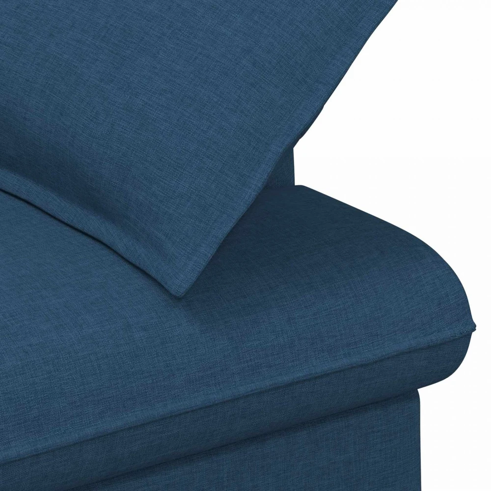 Sofa Minkštas kampas su mygtukų apmušalais Mėlyna 111 x 68 x 80 cm